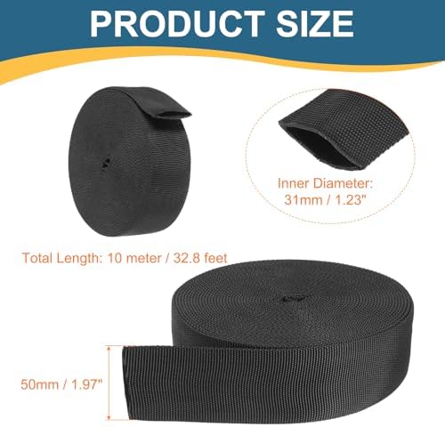 HARFINGTON Nylon Protective Hose Sleeve 1.2" ID 33FT Cable Cover Black - Image 2