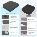 TranquilRelax 2XL Memory Foam Seat Cushion for Office Chair, 3.7-Inch, Gray - Image 4