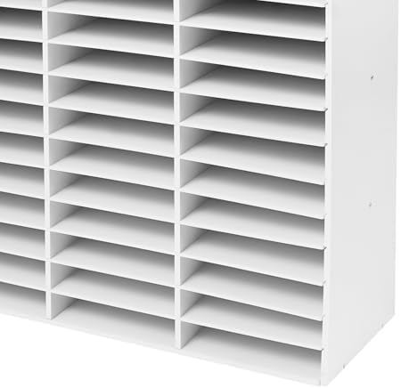 48 Compartment Literature Organizer, Adjustable Shelf Classroom Mailbox, Heavy Duty Mail Sorter & Mail Organizer Countertop for Classroom Office Home School (White) - Image 7
