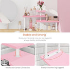 Homode 3-Tier Counter Organizer Shelf for Bathroom, Corner Shelf for Countertop, Over Sink, Make Up, Dresser Table, Desktop - Pink - Image 5