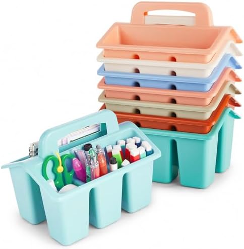 8 Pack Classroom Caddy Storage Basket with Handle (Boho) by Yakydesign