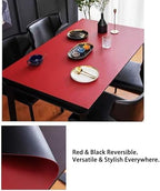 Leather Table Cover,1.8mm Thick,24x48 Inch,Table Protectors for Rectangle,Waterproof Desk Pad, Scratch - Resistant Craft Mat for Dining Table, Office Desk and Art Station(Black+Wine Red) - Image 5