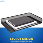 1InTheOffice Side Load Letter Tray Stackable, Black Mesh Tray Legal Size, "2 Pack" - Image 5