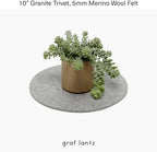 Graf Lantz - Trivets for Hot Dishes - Heat Resistant 100% Merino Wool - Hot Pads for Kitchen, Countertops, Tables, Sizzling Dishes, Pots & Pans - Home Decor, Kitchen Accessories - 10", Granite - Image 4