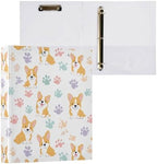 Corgi Pattern Paw Round Ring Binders 1.5 Inch 3 Ring Binder with Clipboard Holds 200 Sheets Office Home School - Image 3