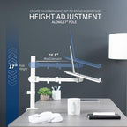 VIVO Single Laptop Notebook Desk Mount Stand, Fully Adjustable Extension with C-clamp, Fits up to 17 inch Laptops, White, STAND-V001LW - Image 5