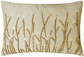 The HomeCentric Ivory Lumbar Pillow Cover, Jute and Mother of Pearls Farm Design Pillows Cover, 12x14 inch (30x35 cm) Lumbar Pillow Cover, Rectangle Silk Lumbar Pillow Cover, Floral - Amour by TheHomeCentric