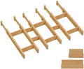 Bamboo Drawer Dividers, Expandable Kitchen Drawer Organizer by Vellzeyce