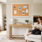 DOLLAR BOSS Distressed White Cork Board, 36"x24" Bulletin Board - Image 5