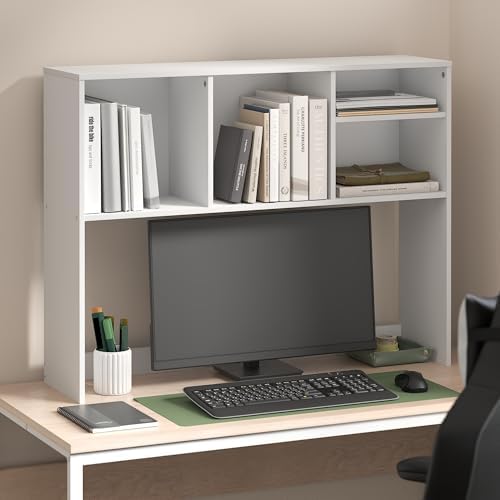 Furinno Classic Desk Shelf, 4-Shelf Desktop Hutch, Book Shelf, Desk Organzier, for Office Supplies, Office Desk Accessories, White - Image 2