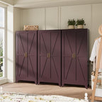 COFaR Metal Pantry Cabinet, Red Kitchen Storage Cabinets with 2 Barn Door - Image 2