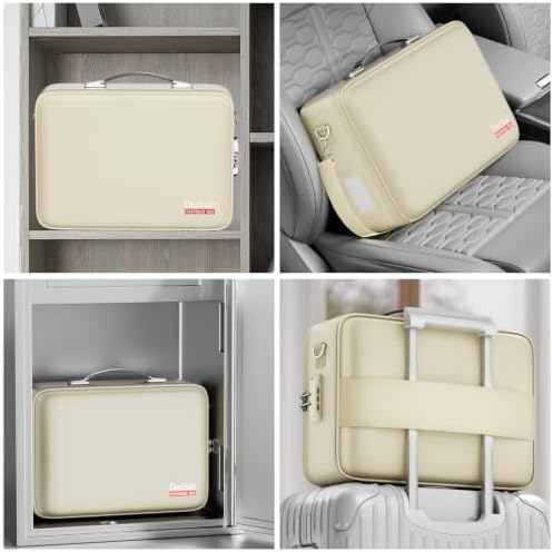 DocSafe Fireproof Document Box Hard Case with Lock ＆ Accordion File Folder - Image 6