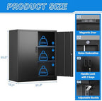 BESFUR Metal Storage Cabinet with Lock and 2 Adjustable Shelves, 36" H Locking Storage Cabinet for Home, Office, Garage, Utility Room and Basement(Black) - Image 3
