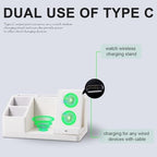 LADSTAG Leather Pen Organizer, Multi-Functional Pencil Holder for Desk, Desk Organizers and Accessories for Office Art Supplies,desk organizer with phone stand/charger,Birthday Gifts for Women/Men - Image 4