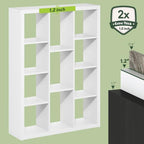 Furinno Viola 11-Cube Book Shelf, 1.2" Thick Frame, White - Image 5