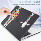 May Chen for M5 MacBook Air 13.6 Inch Case 2026 2025 2024-2022 Release M5 A3449 M4 A3240 M3 A3113 M2 A2681, Plastic Hard Shell Case for MacBook Air 13.6" with Retina Display, Black Colorful Giraffe - Image 4