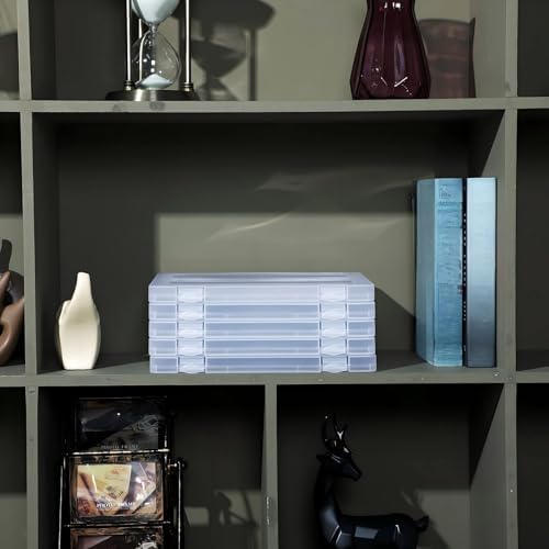 Outus 6 Pieces A4 Plastic File Box, Paper Photo Clear Storage Case - Image 7