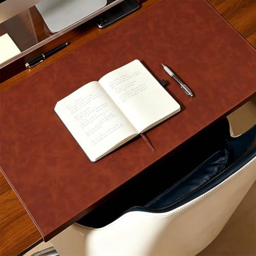 Office PU Leather Desk Pad with Stitched Edges (Reddish Brown,39.4"x16.9") by Unknown