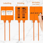 Youyole Plastic Seal Tags Self-Lock 250mm,Orange,2.28 X 3.94 Inches - Image 4