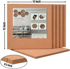 SUNGIFT Cork Board 12"x12" - 1/2 Inch Thick Self-Adhesive Tiles, 6 Pack - Image 3