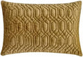 The HomeCentric Decorative Gold Pack of 2, 12"x14" (30x35 cm) Lumbar Pillow Cover, Velvet Lattice, Trellis & Quilted Oblong Pillow, Geometric Pattern Modern Style - Gold Oud by TheHomeCentric
