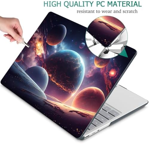 Mektron Case for 13.5" Microsoft Surface Laptop 5/4/3 with Metal Palm Rest Model 1951/1868, 2019/2021/2022 Release Plastic Hard Shell Cover with Screen Protector, Planets - Image 5