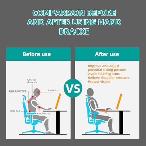Computer Arm Rest for Desk, 90°Foldable Desk Arm Rest Extender,Ergonomic Arm Rest for Desk,Clamp-On Mouse Pad Arm Support,No-Drill Table Side Addition for Home & Office - Image 7