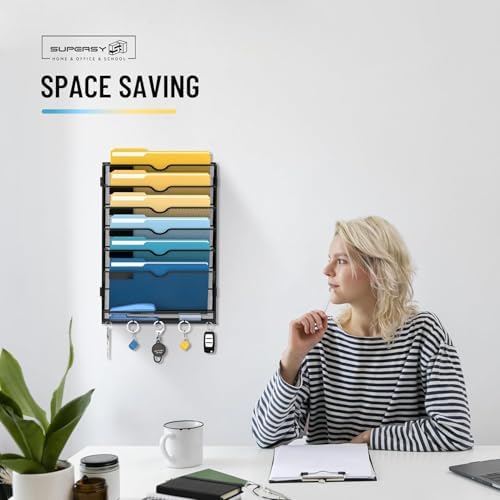 SUPEASY 7-Tier Hanging Wall File Organizer with Hooks, 2 Pack - Image 6