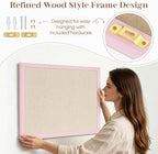 DOLLAR BOSS 24"x18" Linen Cork Board Decorative Bulletin Board, Pink - Image 3