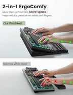 Vaydeer Extra-Large Keyboard Wrist Rest, Ergonomic Keyboard Stand with Wrist Rest, Ergonomic Keyboard Riser with Soft Memory Foam Cushion for Typing, Gaming, Home Office, Carpal Tunnel Pain Relief - Image 4