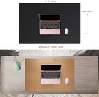 MAIDERN Cork & Leather Desk Mat, 31.5” x 24” Large Desk Pad (Black) - Image 2