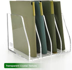 Lovemolly Acrylic Magazine File Holder – 4-Slot Clear Desk Organizer, Vertical Document Sorter for Office, Home & Classroom, No-Assembly Tabletop Rack for Folders, Books & Tablets, 7.09x8.07x6.3 in - Image 7