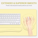 4 PCS Mouse Pad Desk Mat Protector, Keyboard Wrist Rest + Comfortable Mouse Pad with Wrist Rest +Coaster, Large Gaming Mousepad for Computer Laptop, 35.4" X 15.7" XXL Deskpad for Office Home I Yellow - Image 4