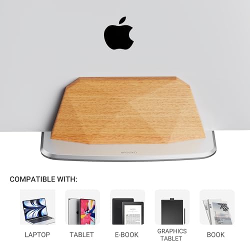 AFOOYO Vertical Laptop Stand - Wooden Adjustable Laptop Holder,Desktop Dock Compatible with All MacBook, Surface,Chromebook,Dell & More(Beechwood) - Image 2