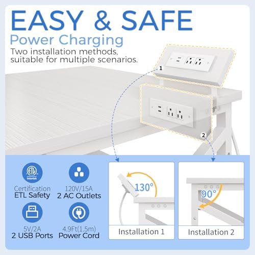 METYERRY 23.6"x23.6" Large Printer Stand with Power Outlet, 3 Tier Cart - Image 4