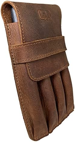 Pen Holder, Pencil Case, Minimalist Style Holder, Classic Storage, Full Grain Leather, Handmade, Bourbon Brown - Image 4