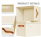 Homsorout Storage Bins with Lids - Large Fabric Closet Bins with Lid, 6 Pack Clothes Organizers and Storage, Collapsible Stackable Cube Basket for Home, Office, Dorm, Beige - Image 4