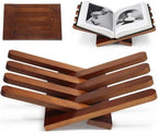 Dunzoom 1 Pcs Foldable Wooden Book Display Stand Open Book Holder, Brown by Dunzoom
