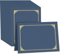 HAUTOCO 90 Pack Certificate Holders, Navy Blue Diploma Holders, Document Award Covers Certificate Folders with Gold Foil Border for 8.5x11 Letter Size by HAUTOCO