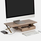 Anji Mountain Monitor Stand for Desk - Desktop Organizer & Laptop Riser, Ergonomic Monitor Riser, Space-Saving, Durable, Easy Assembly & Ideal for Home & Office,Biscotti, 24-Inch, Pro Edition by AnjiMountain