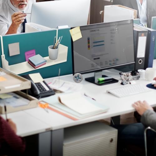 Lineshading Office Cubicle Shelf Storage Organizer Hanging File Organizer Cubicle Hanging Shelf Accessories Storage Bookshelf with Hooks for Home Desk - Image 5