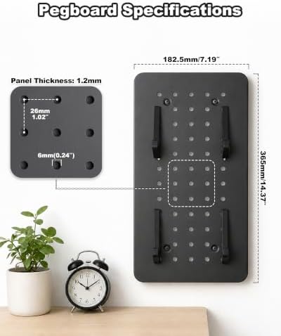 Dual Keyboard Wall Mount with Metal Pegboard, Holds 2 Keyboards | White - Image 3