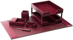 DACASSO Bonded Leather Desk Set - Luxury Leather Desk Pad & Desk Organization Essentials (Burgundy, 8 Piece) by Dacasso
