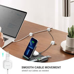 36 Pack Magnetic Cable Clip Organizer Cord Holder, Picozon Adhesive Cable Management, Wire Phone USB Charger Cable Holder, Keeper Organizer for Office Home Desktop Table - White - Image 3