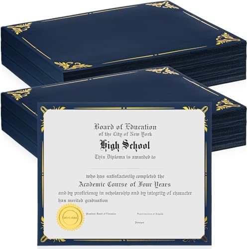 Fainne Certificate Holder Foil Border Bulk 8.5 x 11 Inch,150 Pcs by Fainne