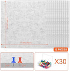 Cork Boards for Walls 48" x 36" Felt Board Alternative, 12 Pack Felt Wall Tiles Bulletin Board, Large Cork Board for Office Pin Board Tack Board Cork Boards - Image 2