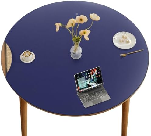 CENNBIE 54 Inches Round Cork Leather Dining Table Mat (Blue) by CENNBIE