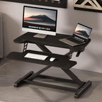 FLEXISPOT Standing Desk Converter 28" Desk Riser for Small Spaces, Compact Desktop Riser Sit Stand Computer Workstation, Stand Up Desk Converter for Laptop & Single Monitor, Black - Image 2