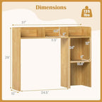 DREAMADE Desktop Bookshelf, 3-Tier Desk Shelf with 5 Racks, Burlywood - Image 3