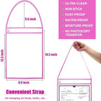 Geyee 50 Pack Job Ticket Holders Work Order Plastic Sleeves,Pink - Image 2
